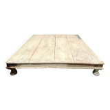 Vintage raw wood Indian coffee table