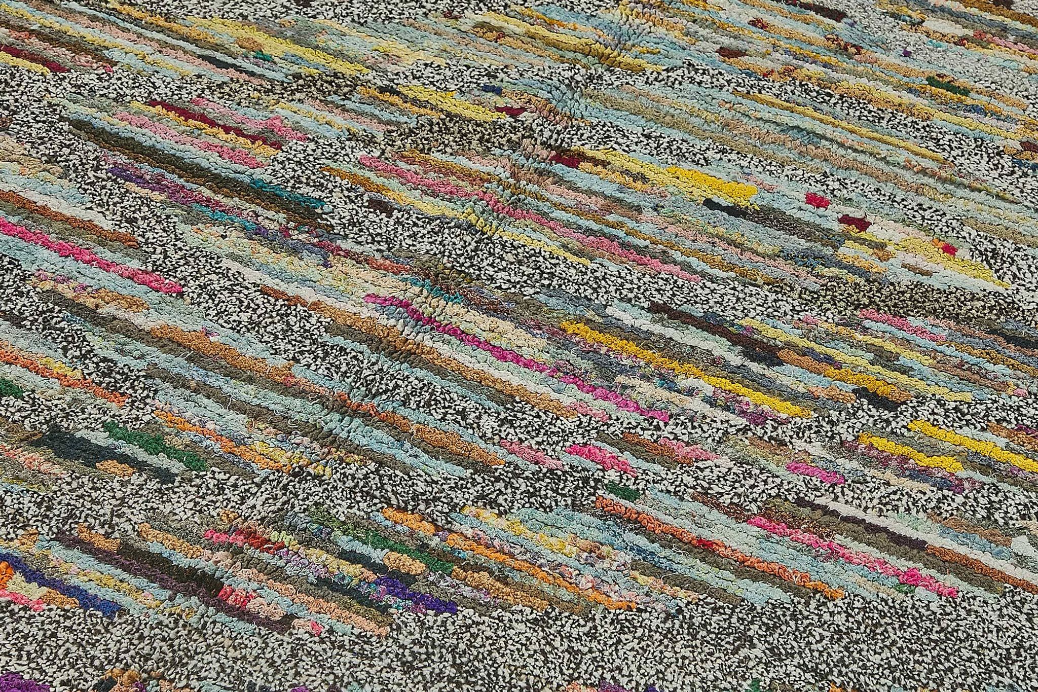 Tapis boho recyclé turc fait main 175 cm x 251 cm