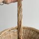 Large antique woven wicker basket with handle.
