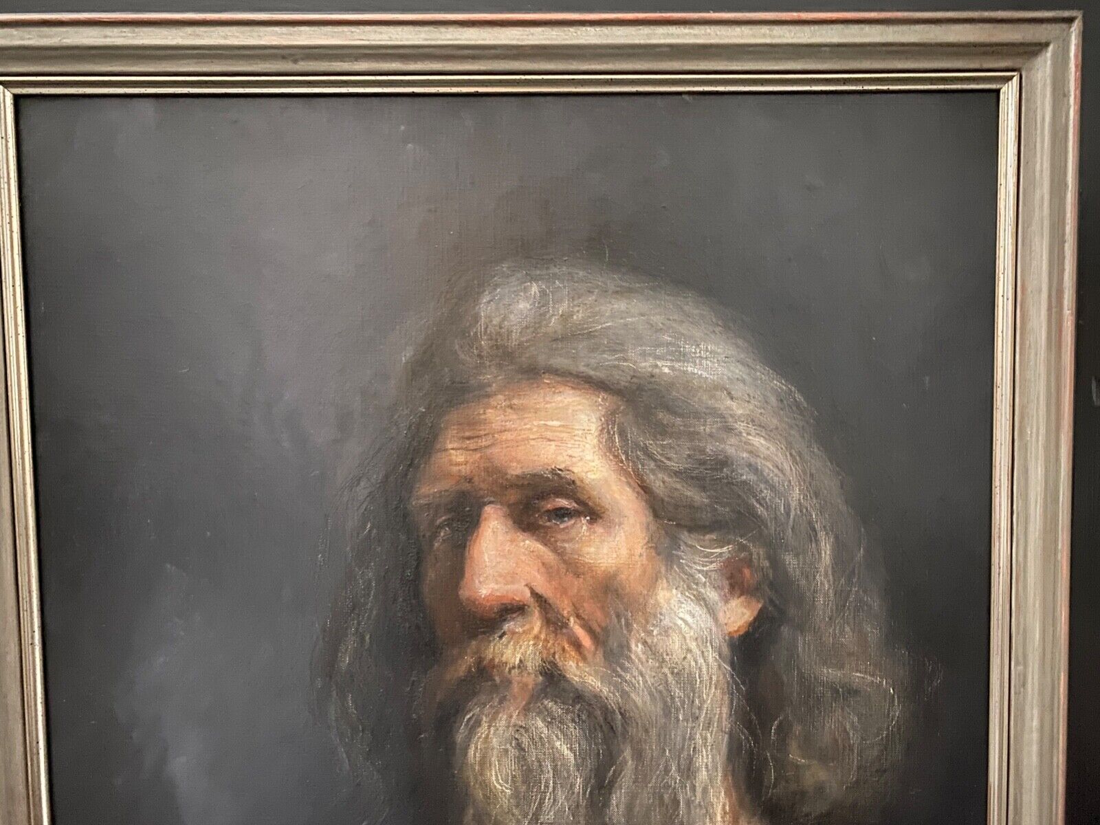 Oil on canvas portrait of a man with a beard xxth by aimé 1999