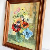 TABLEAU Vintage Bouquet d'anémones
