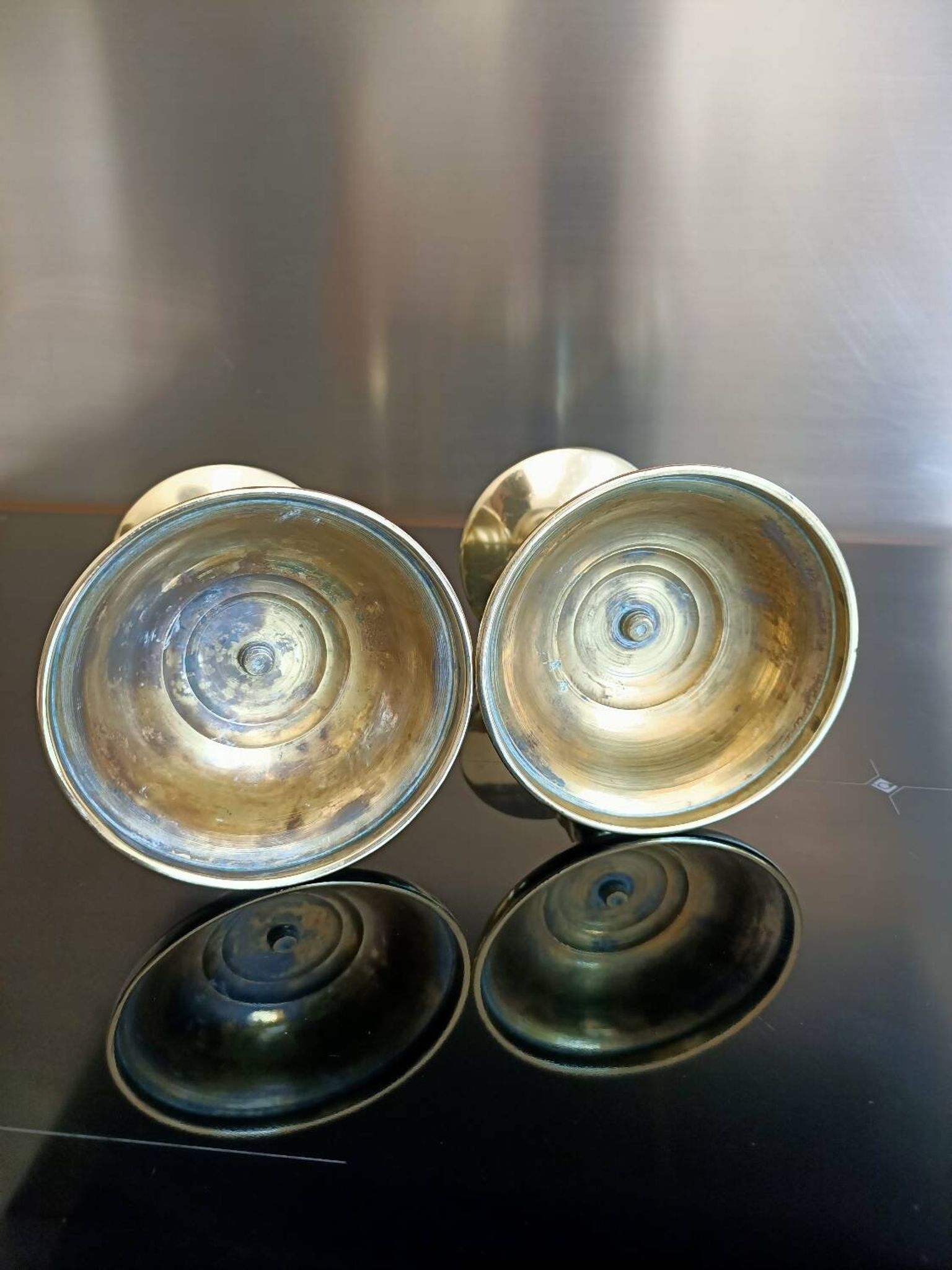 Golden bronze candlesticks