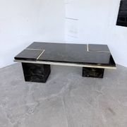 "Rizzo" lacquered and brass coffee-bar table from the 1970s.