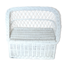 White vintage rattan toy box