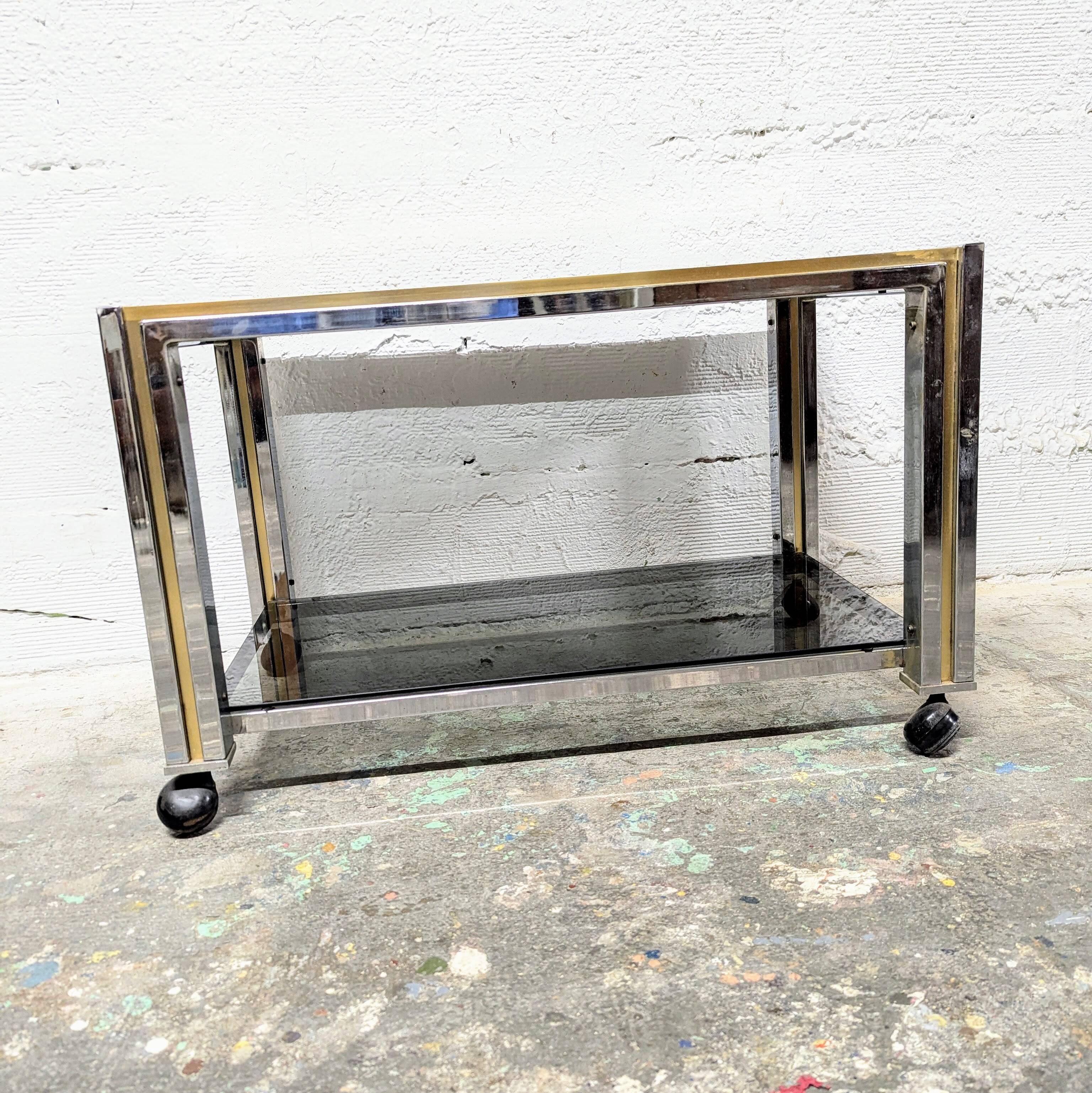 Vintage coffee table on wheels