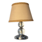 Small Art Deco lamp in the style of Jacques Adnet, with a glass or crystal sphere.