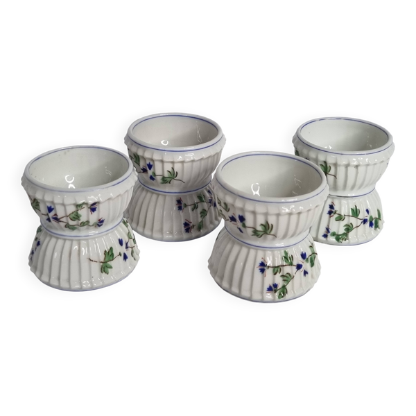 Service de 4 coquetiers anciens en porcelaine Pillivuyt & Cie, vers 1900