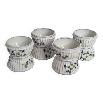 Set of 4 antique porcelain egg cups, Pillivuyt & Cie, circa 1900