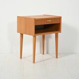 Scandinavian vintage bedside table with brass handle