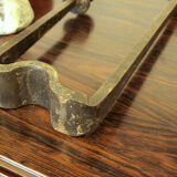 Brutalist wrought iron candle holder beaten