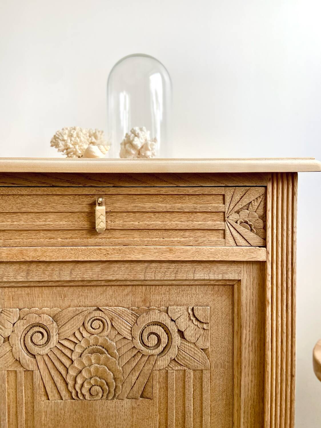 Grand buffet Art Déco en chêne massif - Enfilade vintage