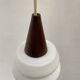 Teak and opaline pendant light from the 60s by Louis Kalff for Philips