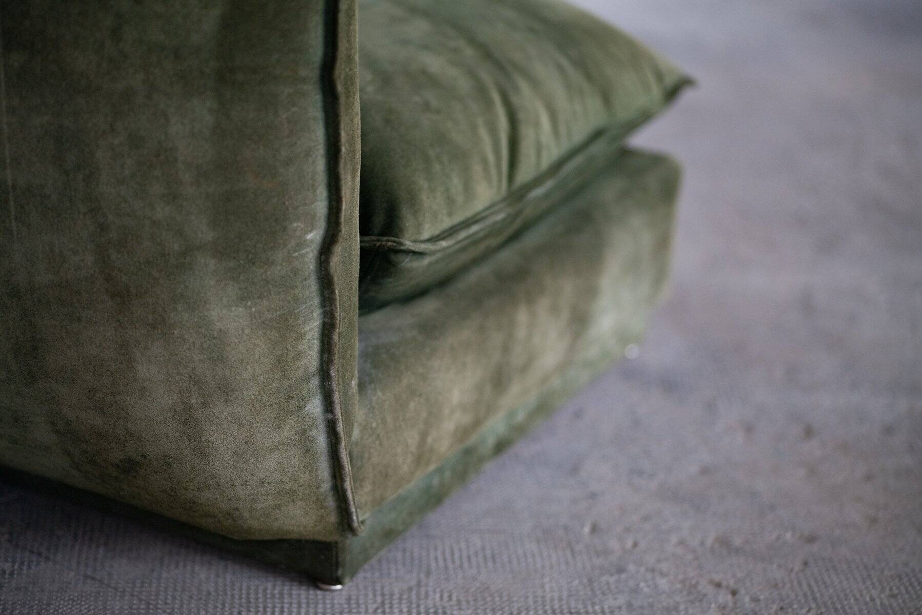 Vintage suede leather armchair, Italy, 1970s