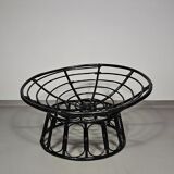Papasan rattan lounge chair 1970s