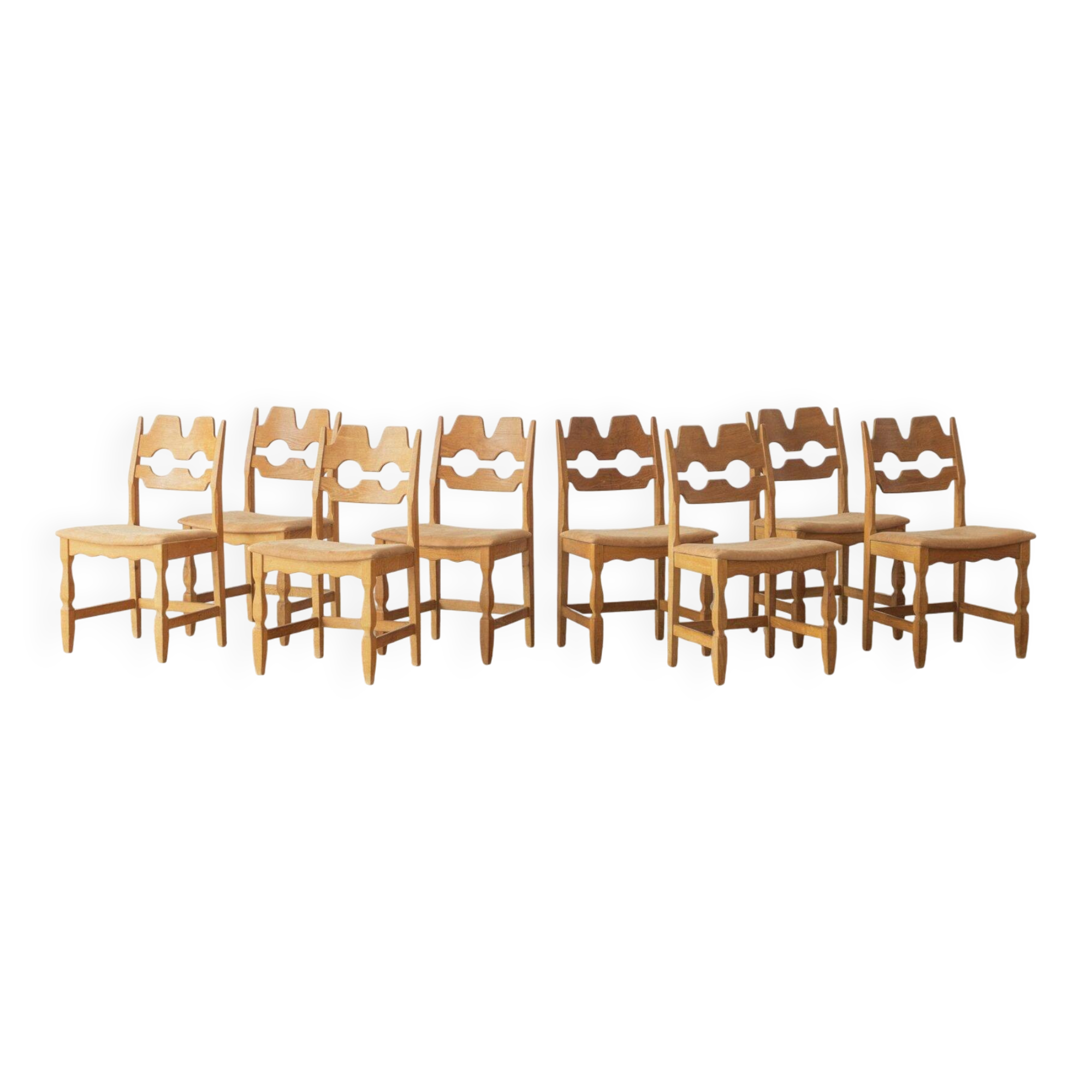 Henning Kjærnulf, Razor blade, dining chair (set of eight)