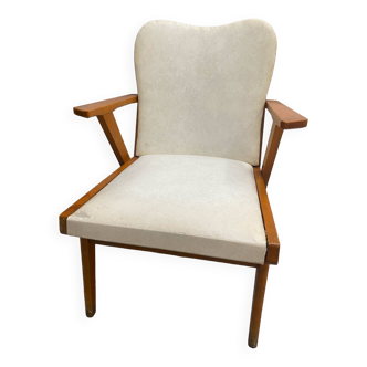 Scandinavian armchair with compass and skai legs