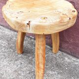 Brutalist wooden stool