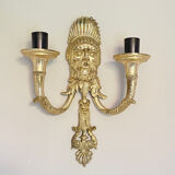 Wall lamp Mascherone Tragedia Greca in silver cast alloy