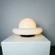 Sculptural Ufo Space Age Table Lamp In Opal Glass, Italy, 1970S