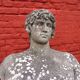 Weathered garden sculpture David concrete bust
