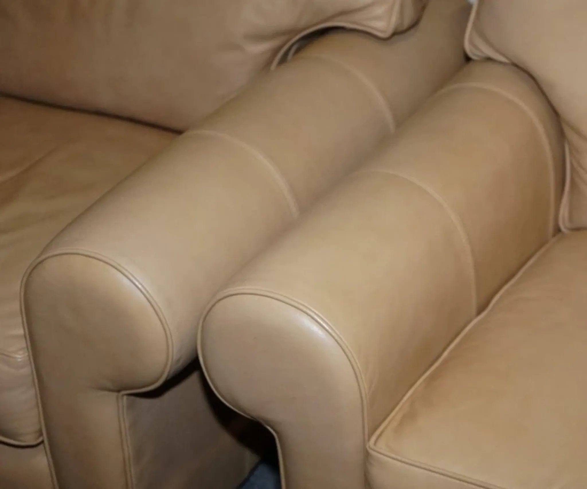 Brown Leather Latte Armchairs by Multi York England, Set of 2