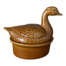 Récipient de cuisine en poterie vintage en forme de canard