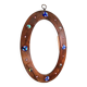 Capo Esmaltes vintage mirror 1960 wood and enamel
