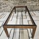Vintage 1970s smoked glass wood coffee table