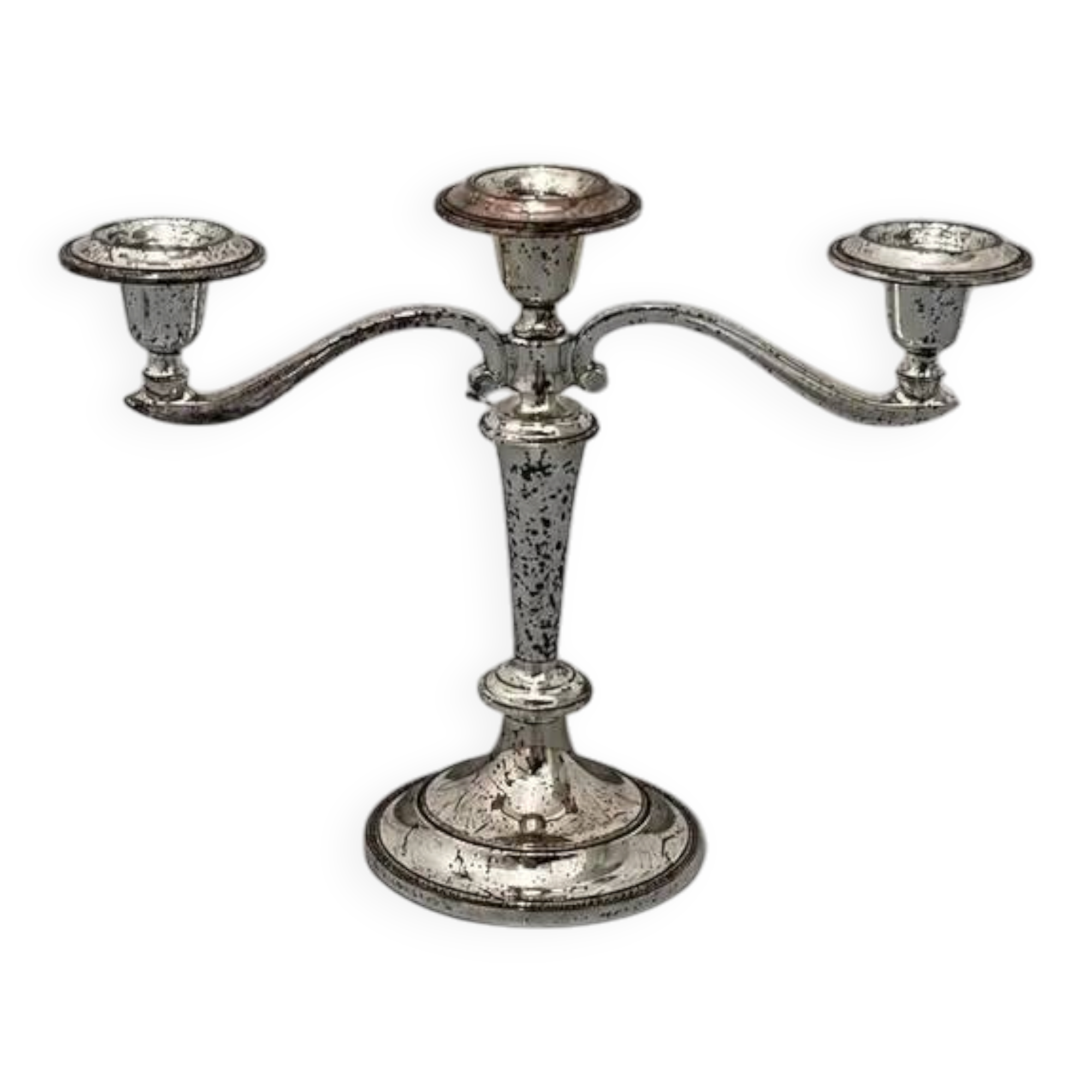 Bougeoir vintage argenté à 3 bras