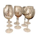SUITE OF 8 GLASSES A GLASS WINE SMOKES OF THE YEARS 1930 1940