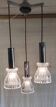 Suspension cascade 3 lights in chrome metal and crystal - mid 20th century.