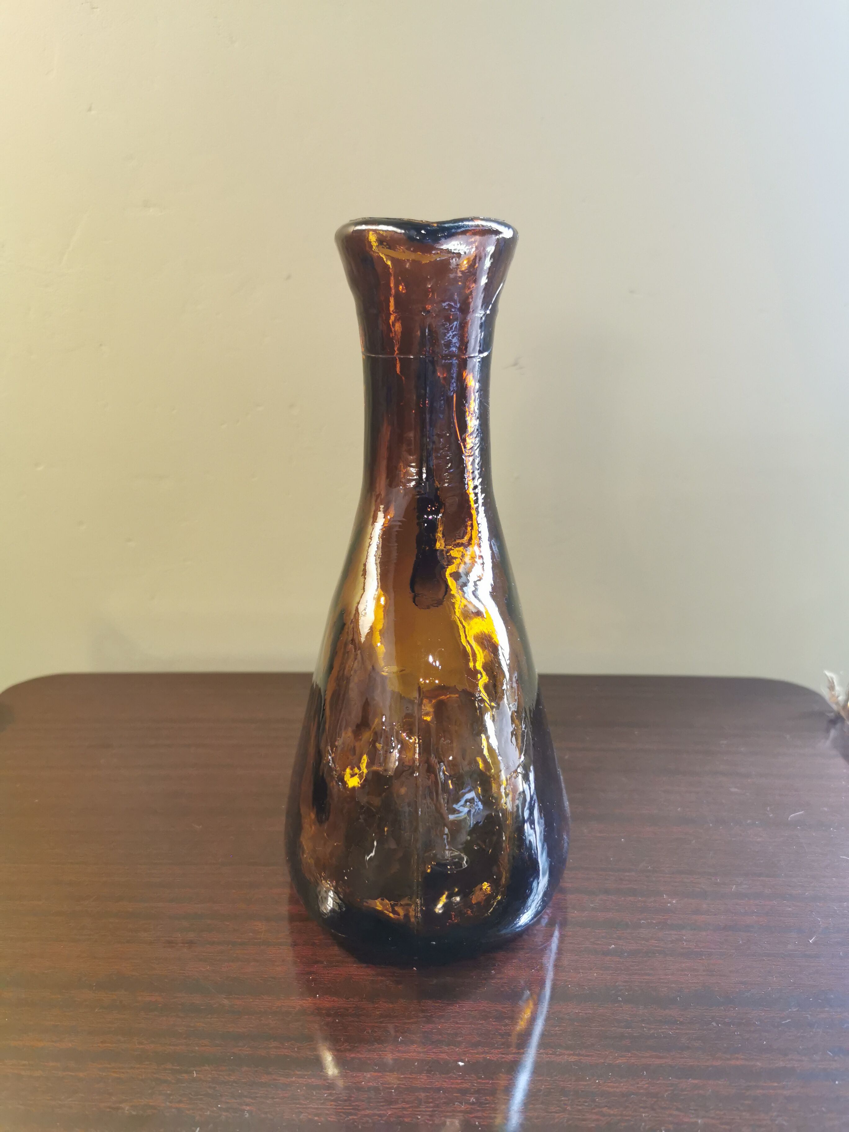 Vintage amber glass pitcher