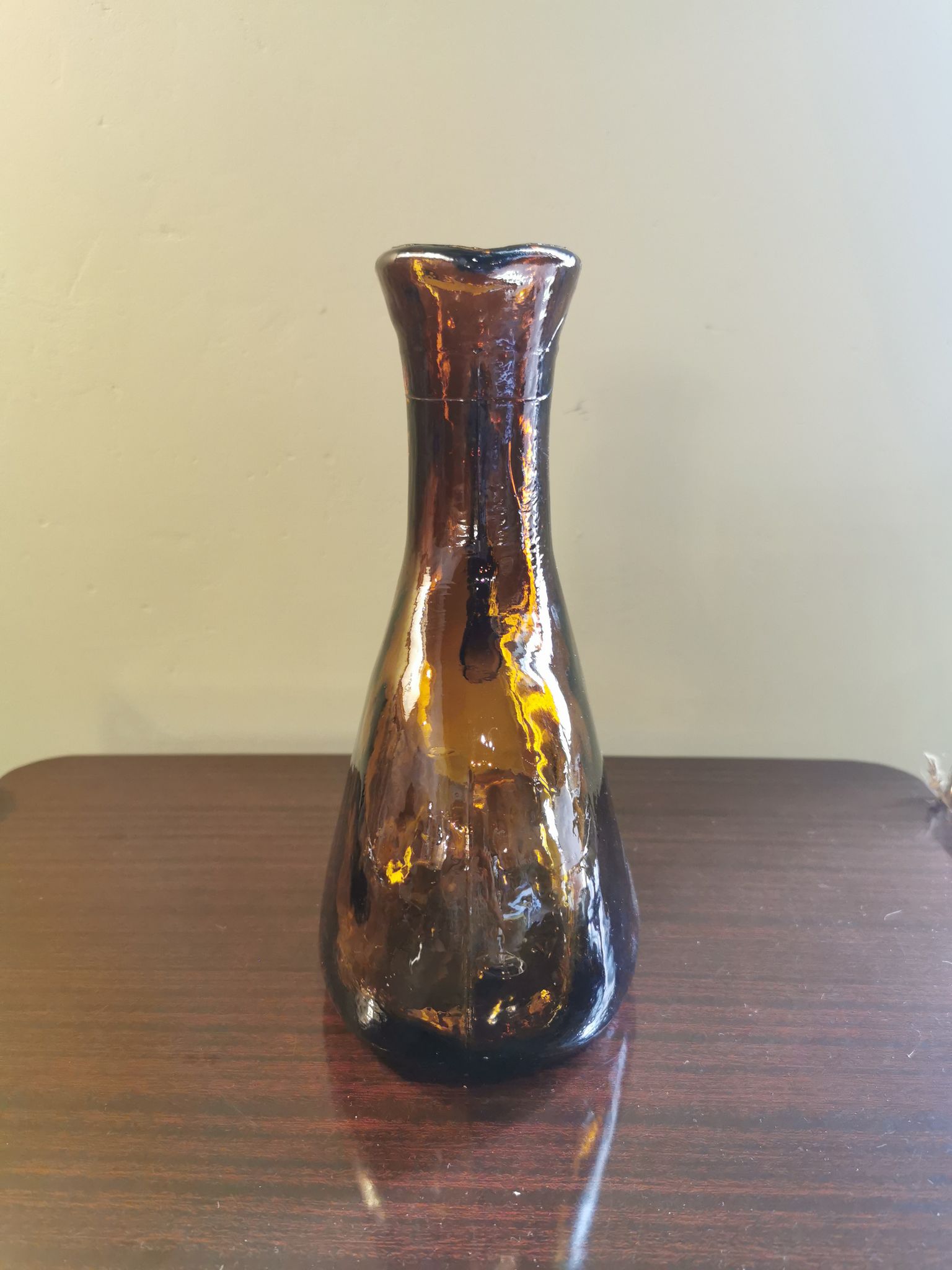 Vintage amber glass pitcher