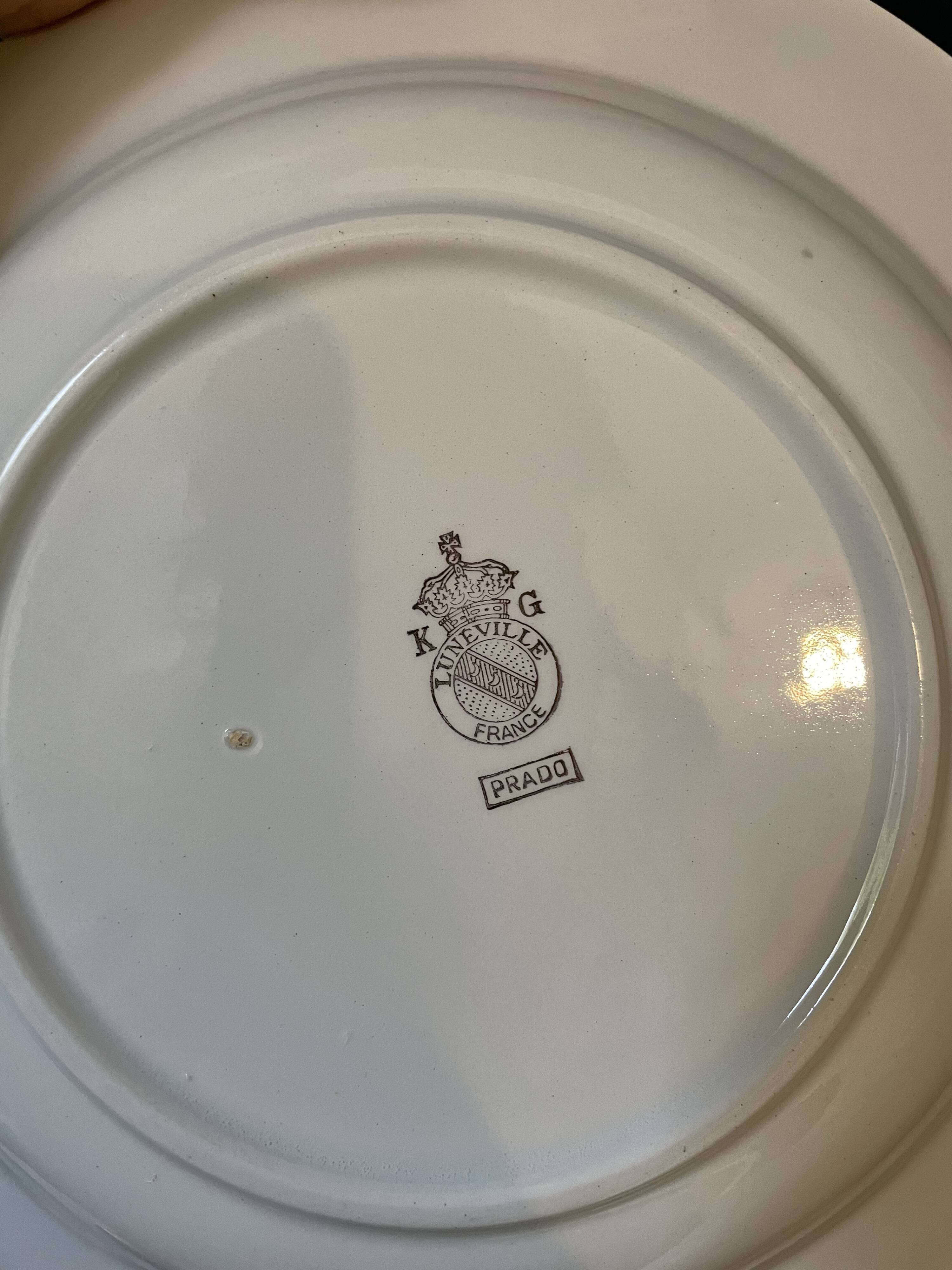 Set of 4 plates of Luneville