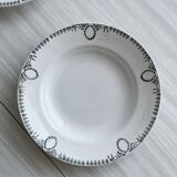 5 soup plates, iron earth, old French plates, Saint Amand,