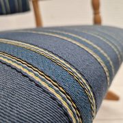 1970s, Danish design, oak wood rocking chair with footstool, furniture wool, original condition.