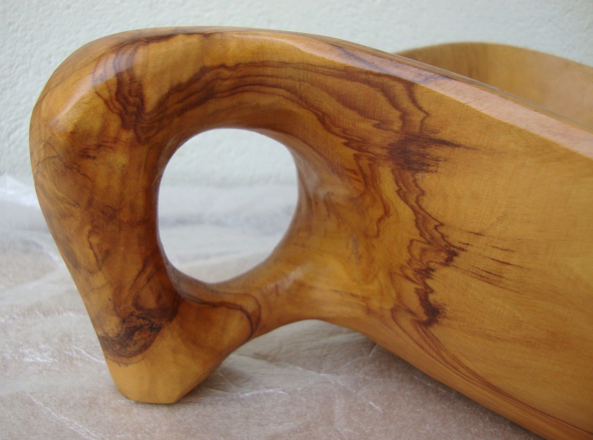 Olive wood fruit cup Marked Jean paul Brain Vallauris