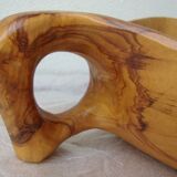 Olive wood fruit cup Marked Jean paul Brain Vallauris