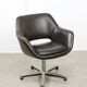 Chaise de bureau italienne vintage en cuir marron chocolat