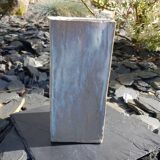 Rectangular gray ceramic vase
