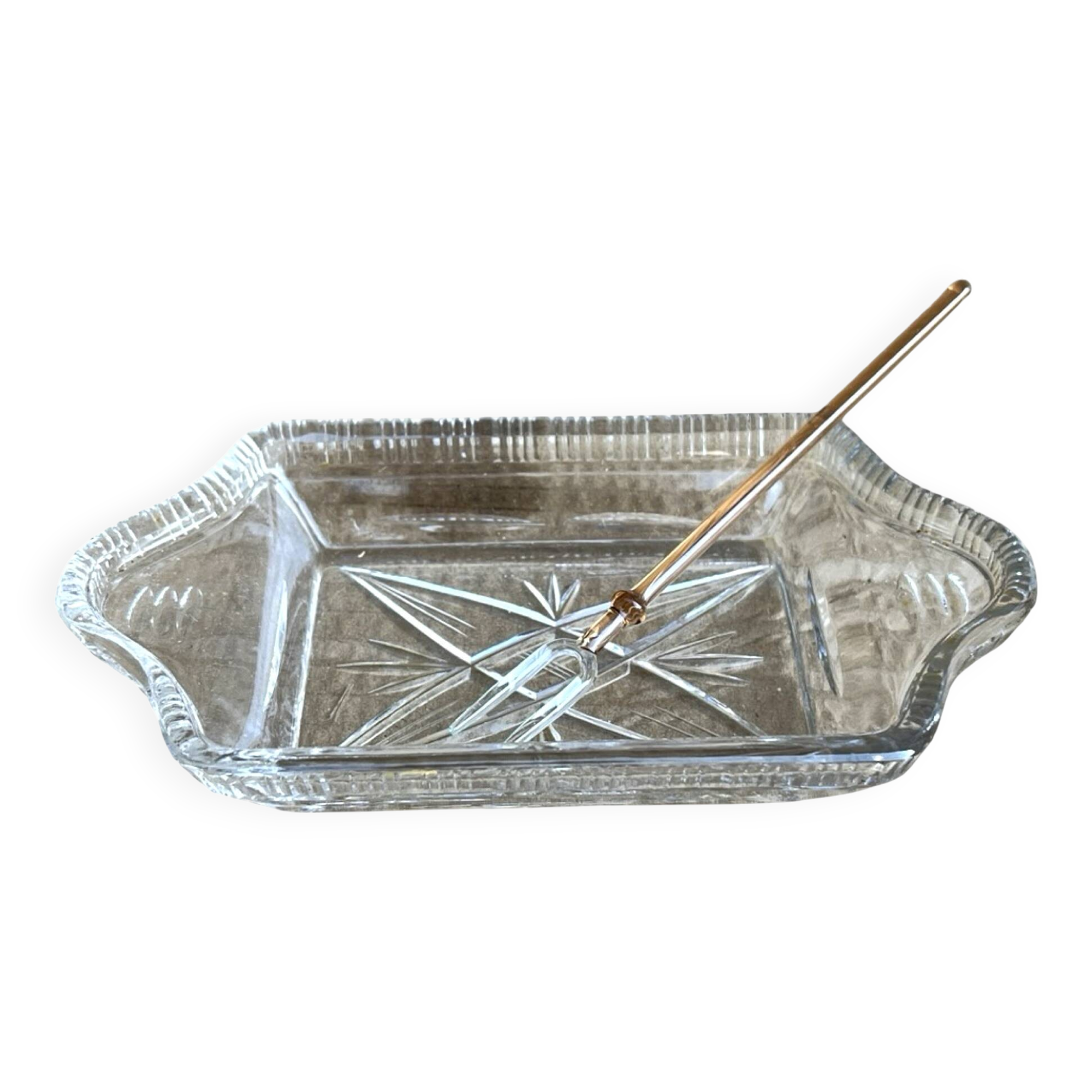 Crystal salad bowl for appetizers BOHEMIA, Czechoslovakia 1970s