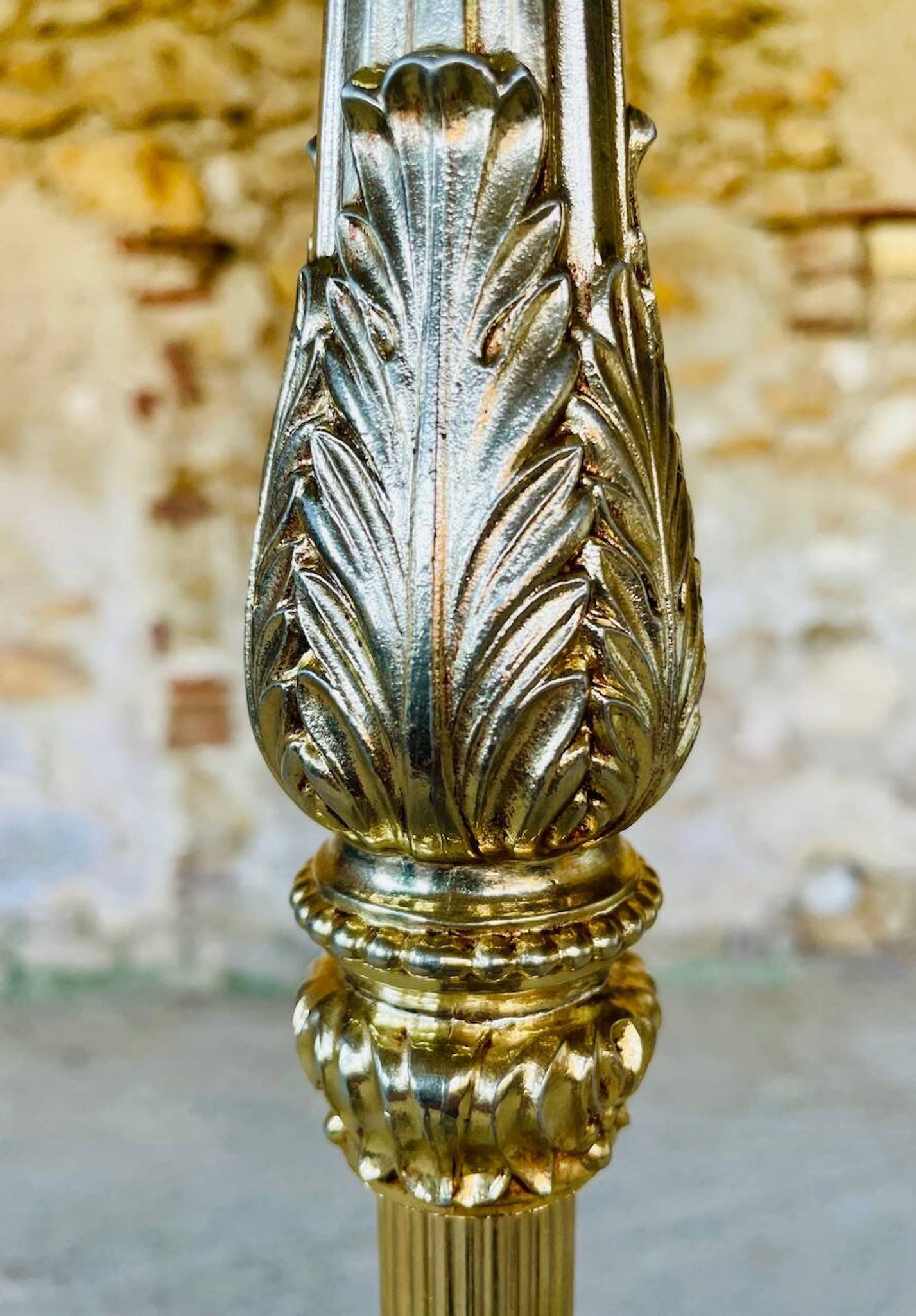 Lampadaire laiton vintage, tripode circa 1960s