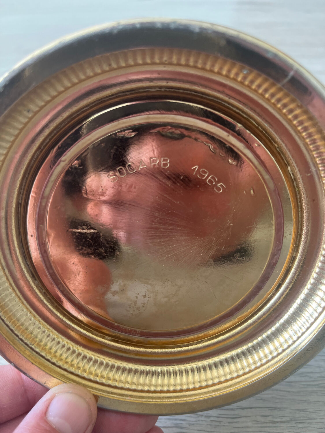 Siphon métal doré Socarb 1965
