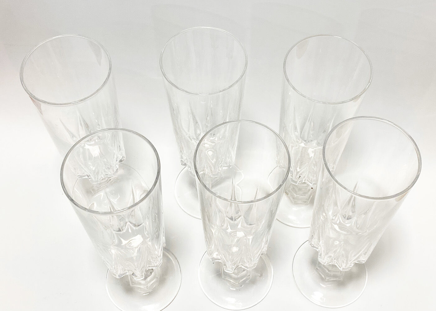 6 champagne flutes, crystal