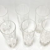 6 champagne flutes, crystal
