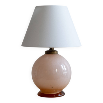 Art Deco pink opaline lamp