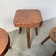 3 free-form oak tripod stools