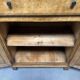 Old marbled ochre yellow French farmhouse cabinet