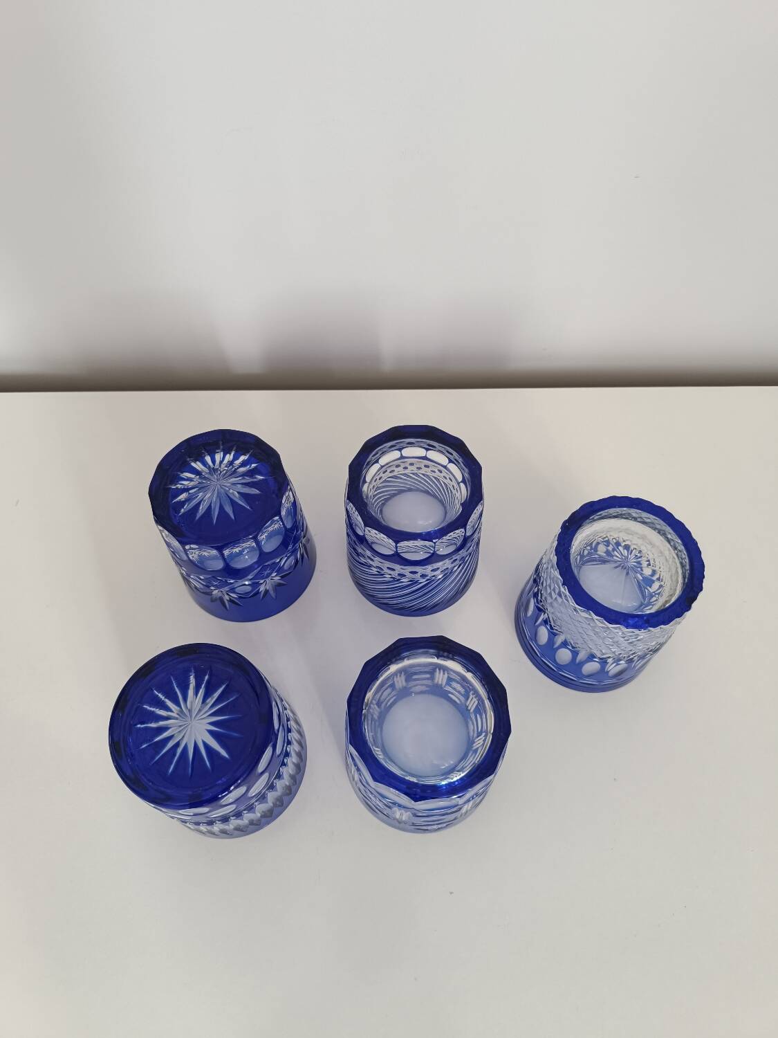 Service à whisky en cristal bleu cobalt