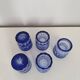 Cobalt blue crystal whisky set